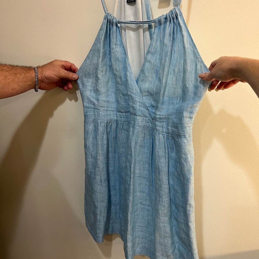 Island Company Light Blue Linen Dress